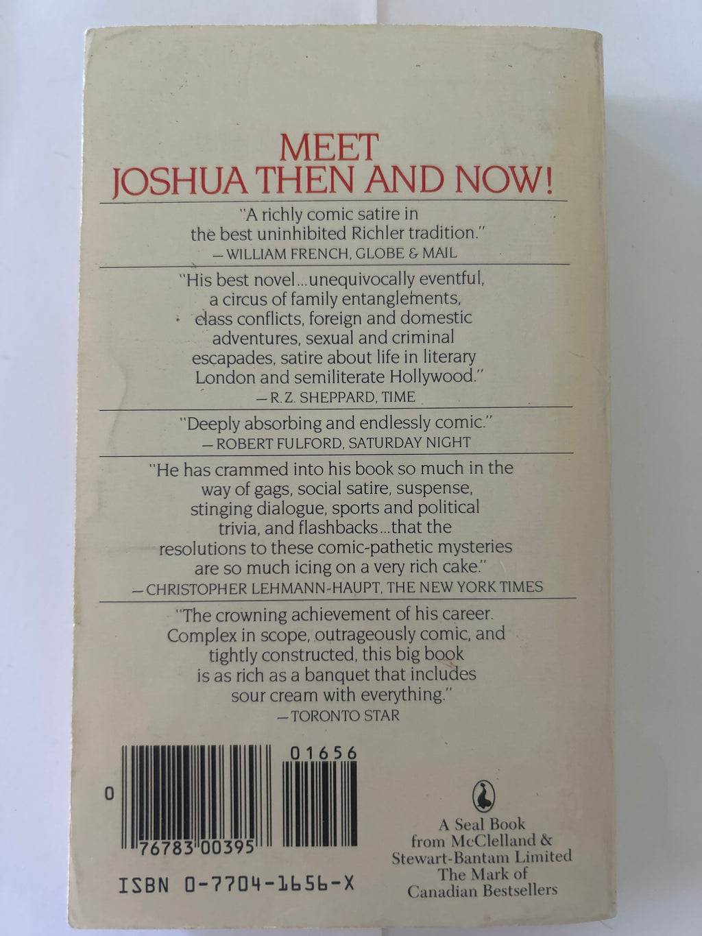 Joshua then and now - mordecai richler