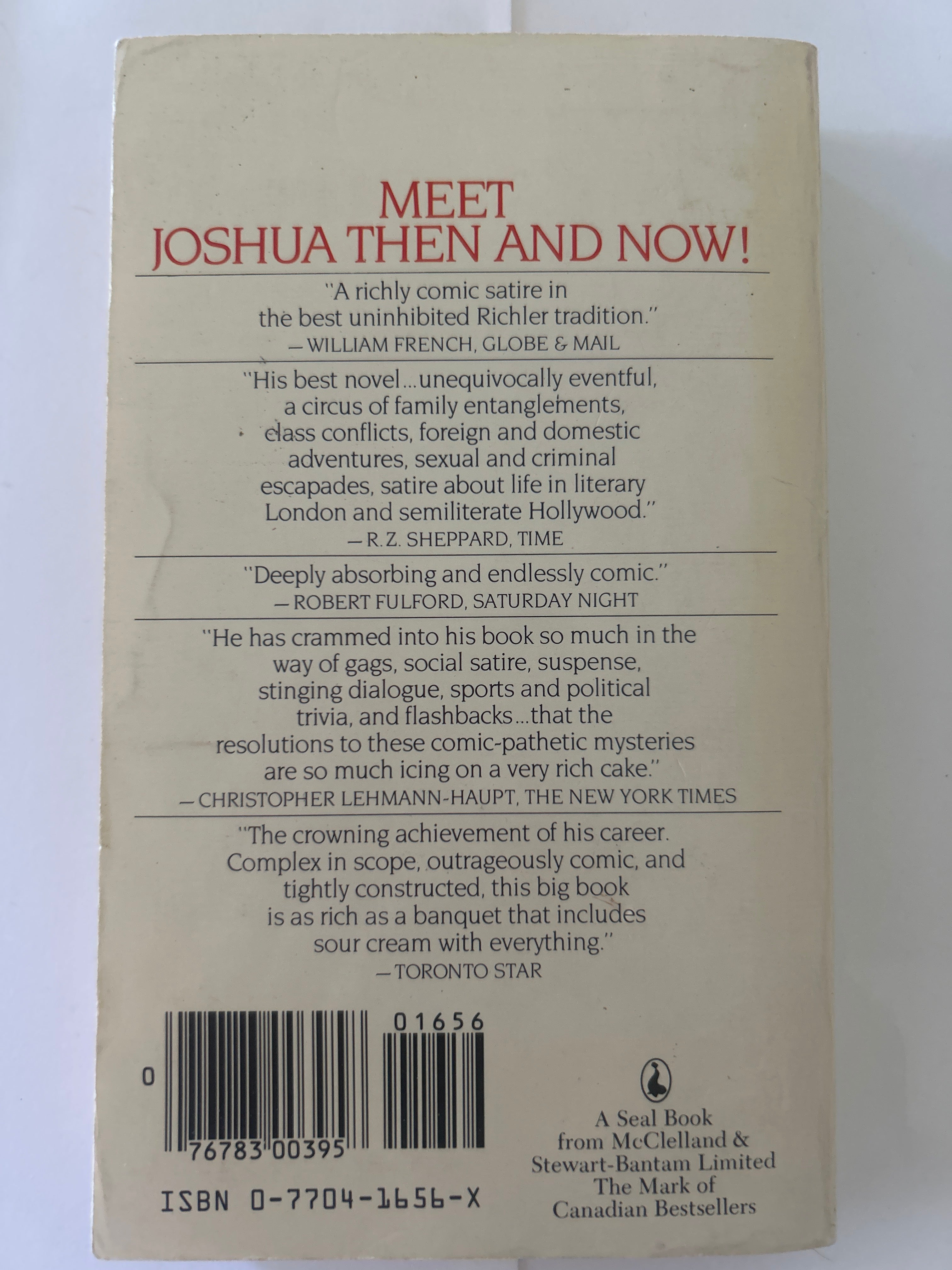Joshua then and now - mordecai richler