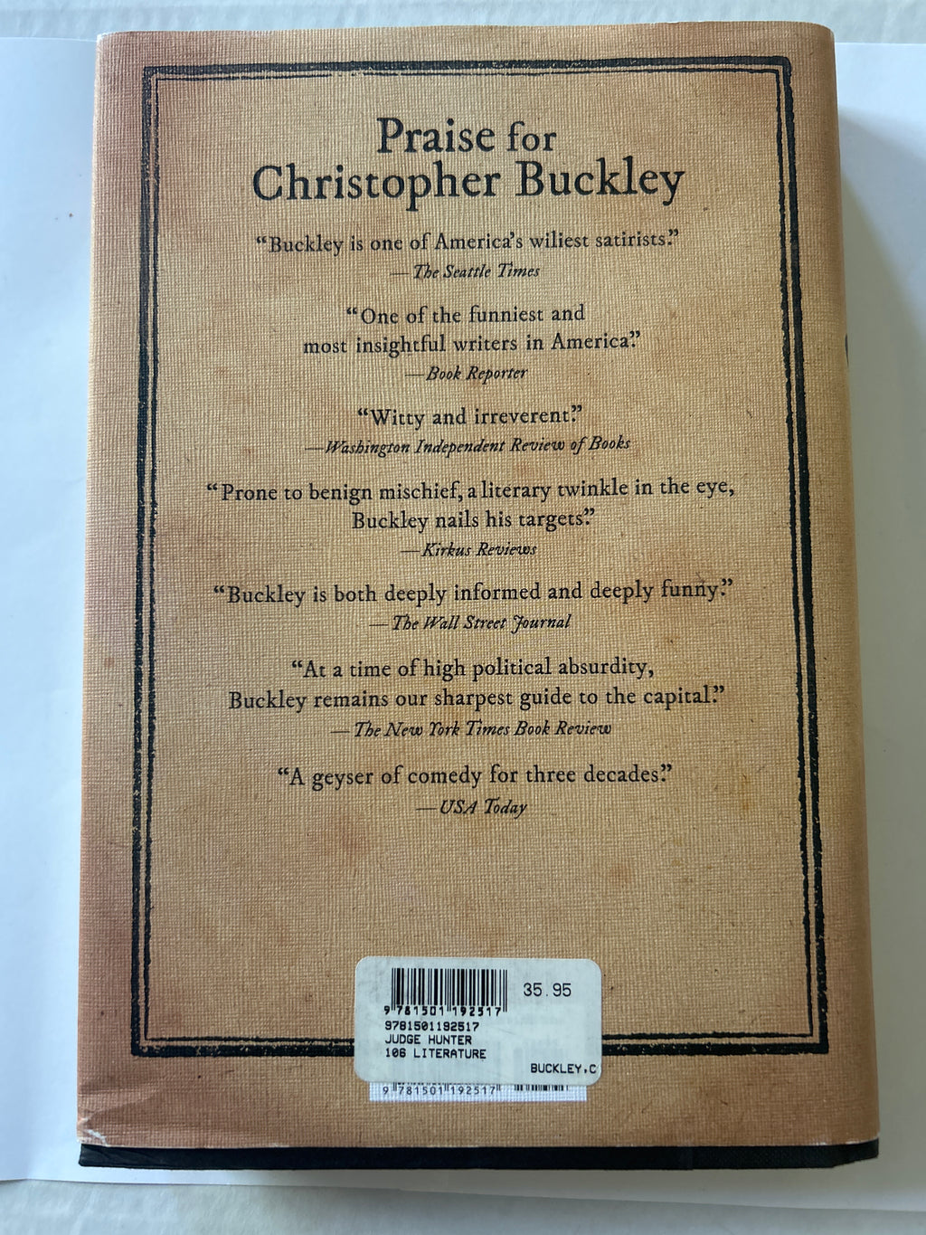The judge hunter Hunter - Christopher Buckley
