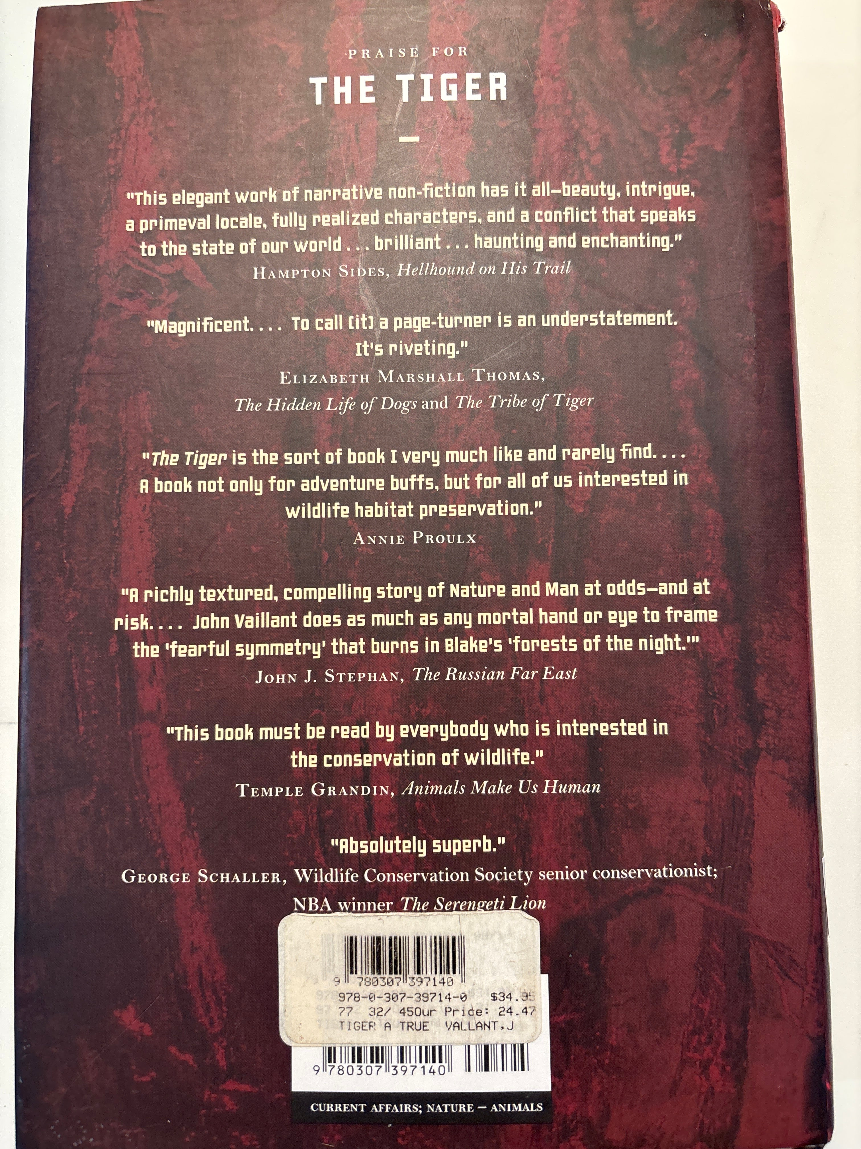 The Tiger: A True Story of Vengeance and Survival - John Vaillant