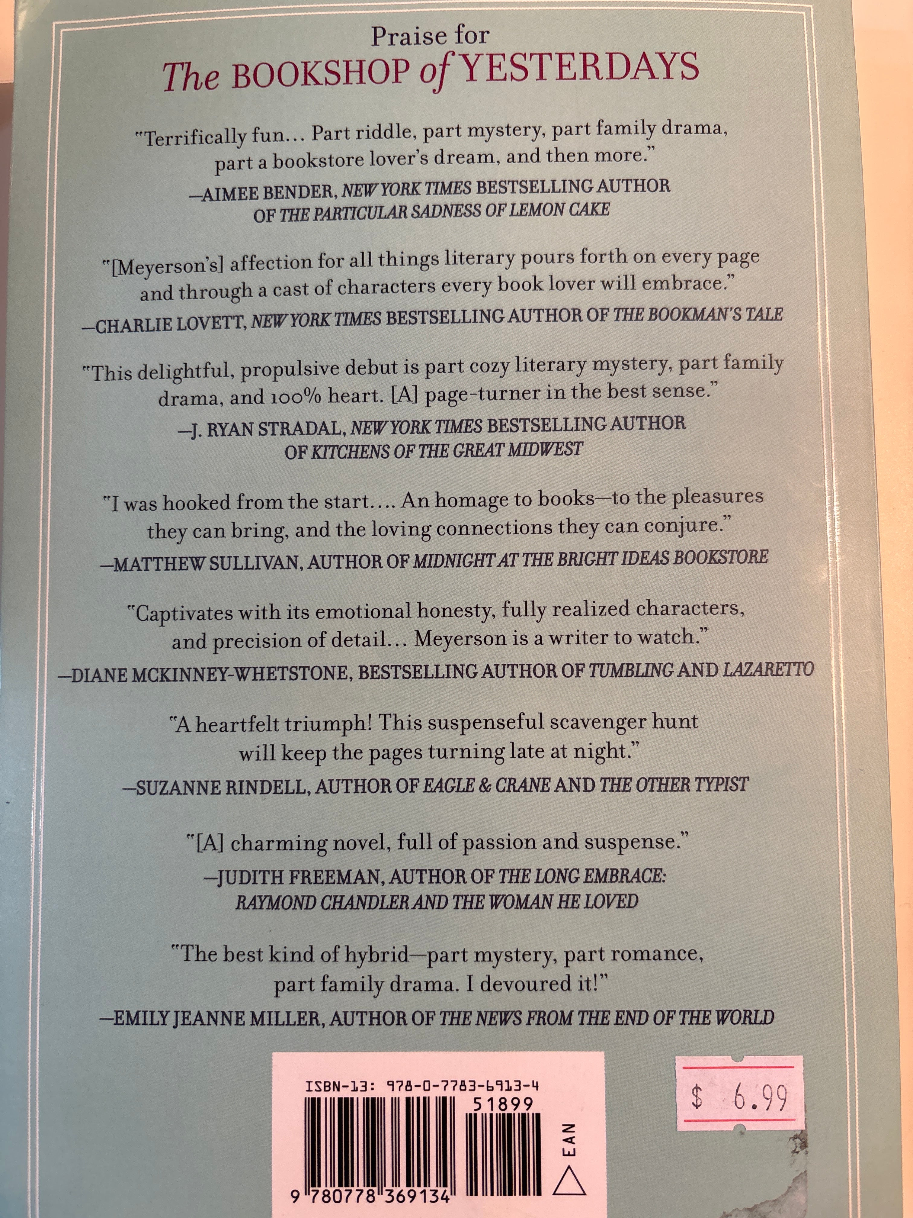The Bookshop of Yesterdays - Amy Meyerson
